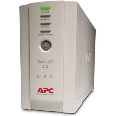 APC APC® BK500 Back-UPS CS 500 Battery Backup System, 6 Outlets, 500VA / 300 Watts BK500